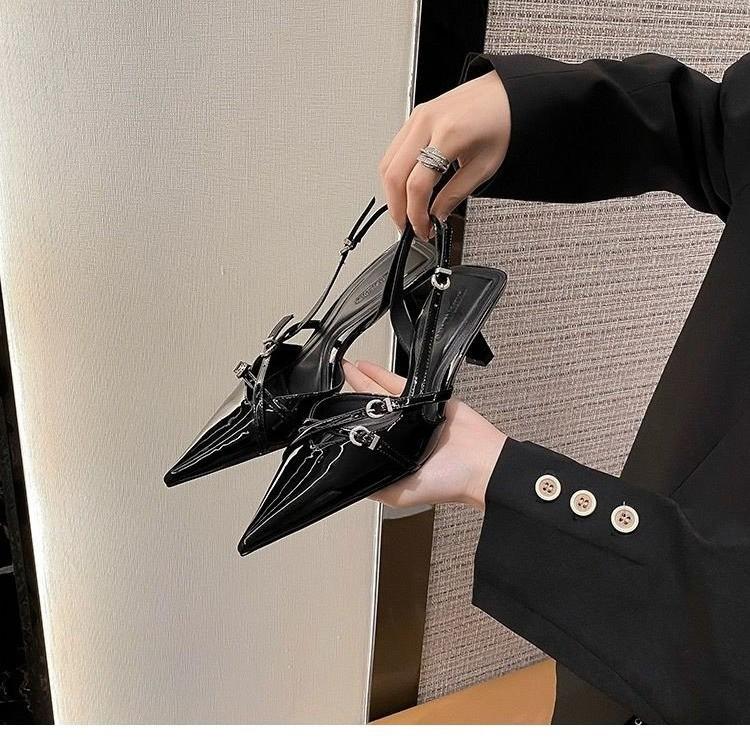 2024 Роскошные дизайнерские летние женские сандалии, модные элегантные туфли с острым носком, женские сексуальные босоножки на высоком каблуке для вечеринок