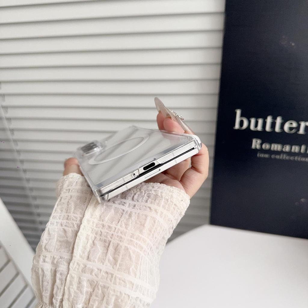 Матовый Ледяной Туман Магнитный Чехол для Телефона Samsung Z Fold7/Z Fold6 - Прозрачный, Двойная Защита Средней Оси