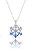 Color Transition Blue White Snowflake Necklace Stone Snowflake 925 Sterling Silver Chain Necklace