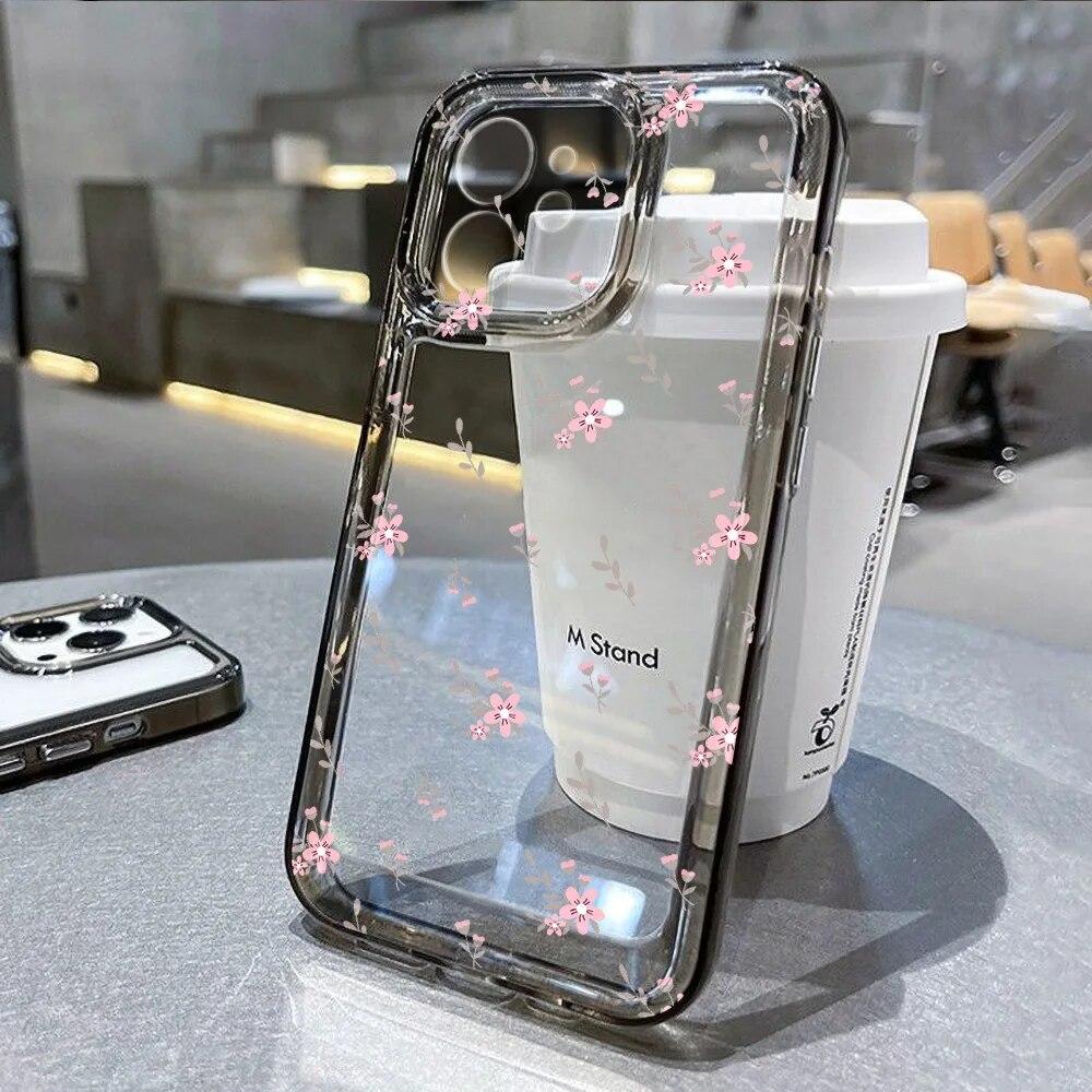 Прозрачный чехол для телефона с цветочным рисунком для iPhone 13, чехол для iPhone 11 14 15 Pro 12 Pro Max XR XS X 7 8 Plus SE, эстетический чехол с цветочным принтом