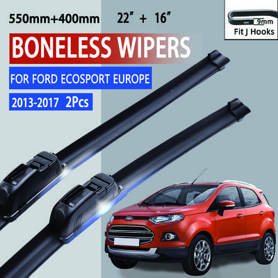 Для Ford Ecosport Europe 2013-2017 автомобильный стеклоочиститель U-образный мягкий резиновый бескаркасный без кронштейна автомобильные дворники 22"+16"