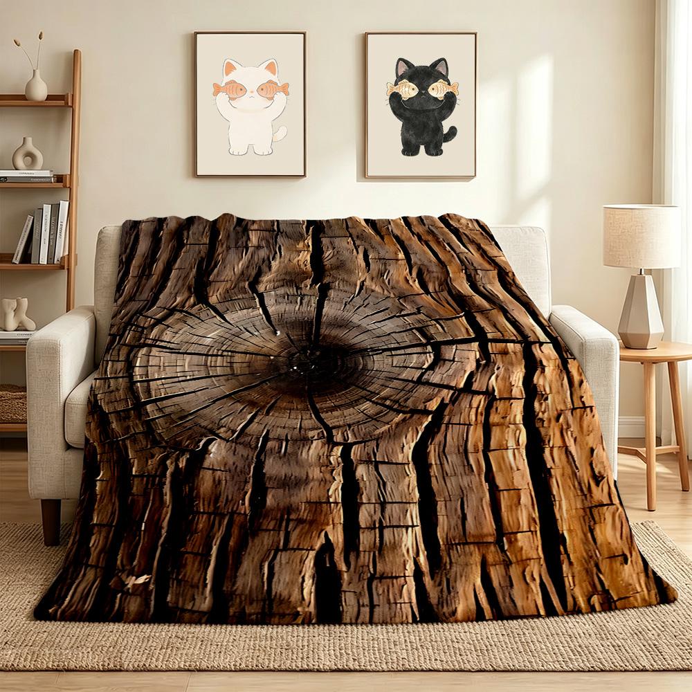 Wood Grain Flannel Blanket Throw Blanket Soft Warm Sofa Bed Camping home Decor Unique Christmas Gift C9261404