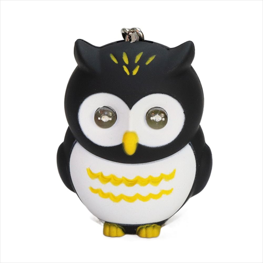 Женский мужской мини-светильник, сумка, подвеска, автомобильный брелок, брелок в виде совы, звуковой свет, светодиодный брелок