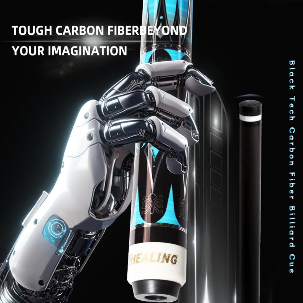 KHEALING 2 шт. карбоновый наконечник для кия для пула, бильярдный карбоновый волокнистый бильярдный инвентарь, соединение, ручная работа, прямой, подходит для девяти шаров, карбоновый стержень 58 дюймов, 19-20 унций