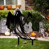 Ghost Yard Sign Halloween Outdoor Decoration Stake Spooky Ghost Silhouette Sign with Stake for Garden Lawn Patio Halloween Parties