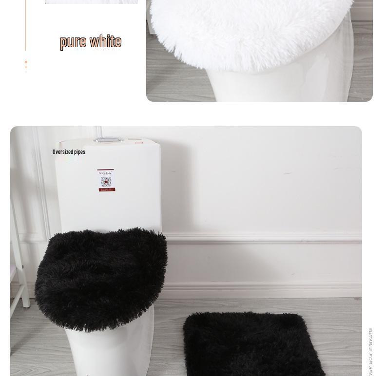 Комплект нескользящих ковриков для ванной в скандинавском стиле - Шелковая шерсть ПВХ напольный коврик, для туалета, для ванной, 3 шт.