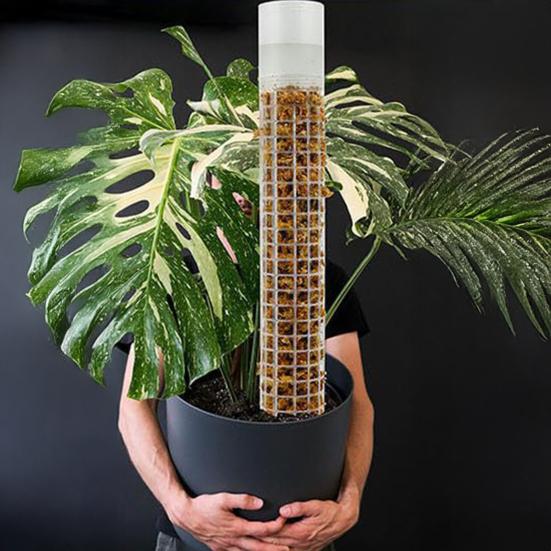 Self Watering Moss Pole Mesh Plant Support Pole Stackable Monstera Plant Support Plastic Moss Poles for Potted Climbing Plants