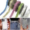 3 Rolls Rhinestone Ribbon Self Adhesive Faux Crystal Strips Elegant Decorative Trim Roll for DIY Crafts Clothes Shoes Sparkling Embellishment Tape
