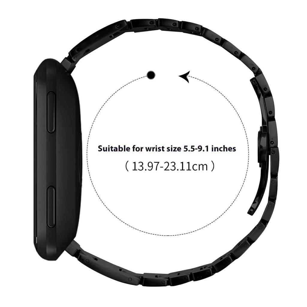 For Fitbit Versa/Versa Lite/Versa 2 Replacement Strap H Type Metal Watch Band