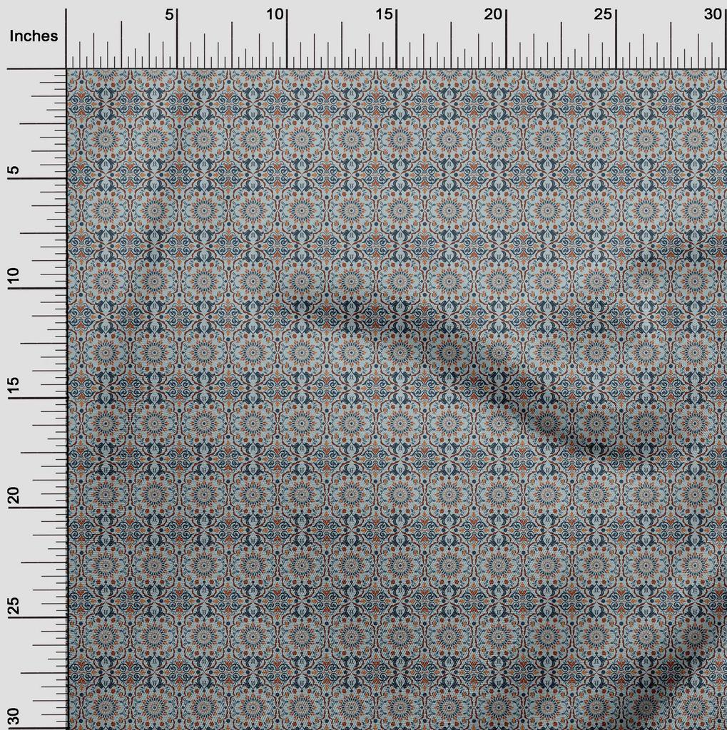 oneOone Ткань Cotton Flex Dusty Blue, азиатские проекты поделок Suzani, декоративная ткань, напечатанная по ярдам, 40 дюймов