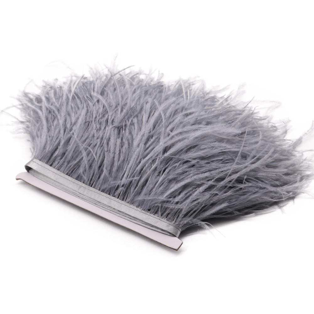 FeatherLight Blue Ostrich Feather Trim Ribbon Real Ostrich Feathers Fringe Trims for Party Clothing Sewing Decoration Plumes Diy Crafts