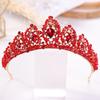 Red Crystal Crown Bride's Toasting Attire  Crown Headwear  Wedding Hair Accessories