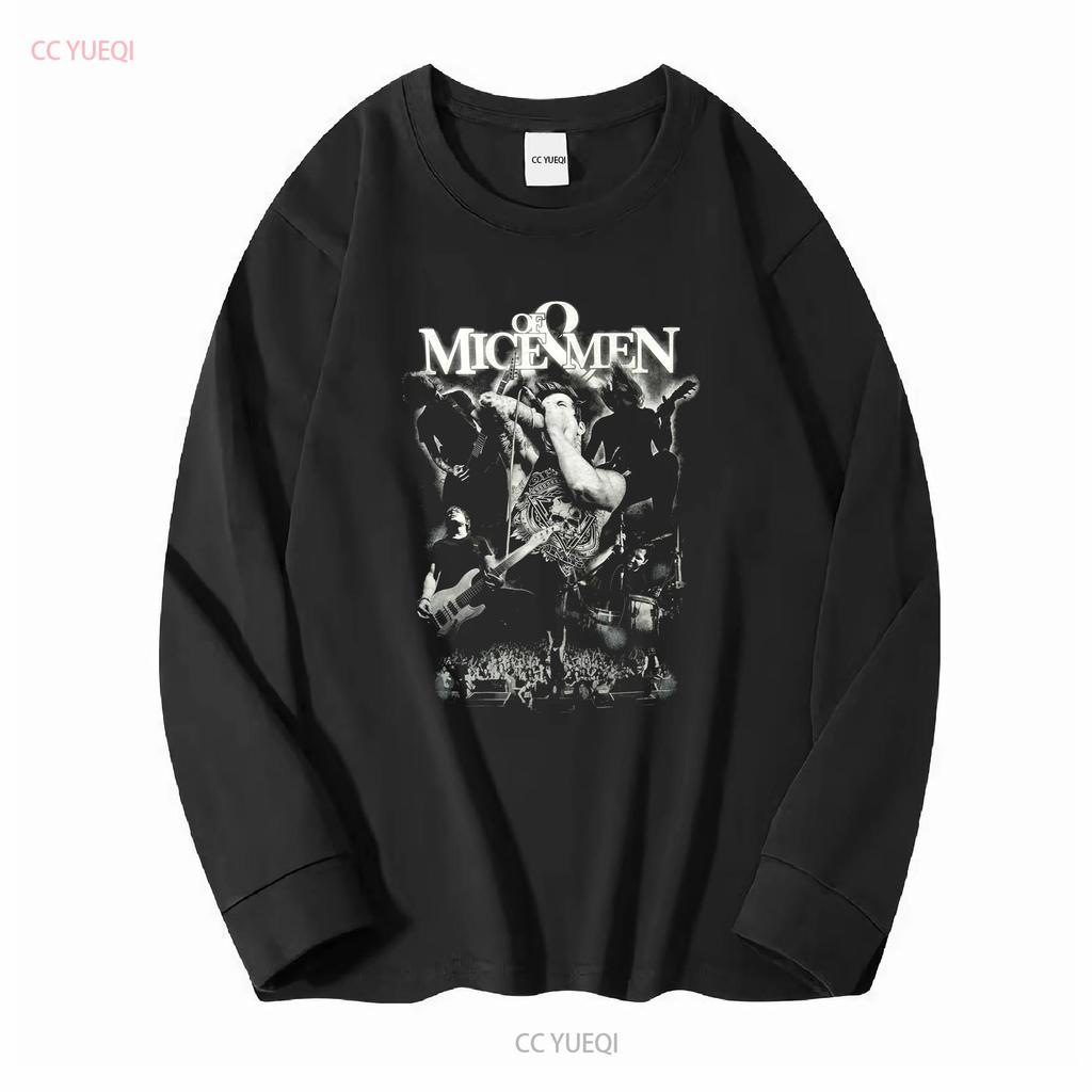 Футболка с принтом группы Of Mice Men Маленькая Хардкор Металл Черная винтажная стираная Унисекс Стильная Универсальная Мягкий топ для повседневной носки графический