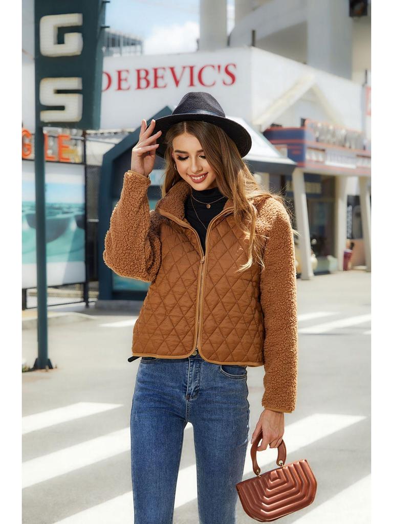 "Flash Velvet Women's Plush Zipper Cardigan - New 2023 Autumn/Winter Long-Sleeve European & American Jacket"