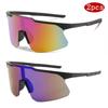 2 шт. Зеркальные линзы Велосипедные очки Новые спортивные очки Для улицы Бег Ветрозащитные Альпинистские очки Женские UV400