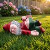 Resin Outdoor Lawn Ornament Funny Drunk Dwarf Garden Decoration, Gnome Statue, Sculpture Gift for Friends And Family Patio Yard Decor, Weather