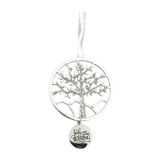 Christmas Friendship Charm Gift Metal Hanging Snowflake/Star/Round/Snowman Shaped Decoration with Blessing Inscription Love for Friend Family