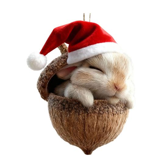 Лесное животное Желудь Орнамент Лесное существо Рождественские украшения 2D Акрил Уютная сосновая шишка Животные Подвесное украшение для домашнего декора для вечеринки