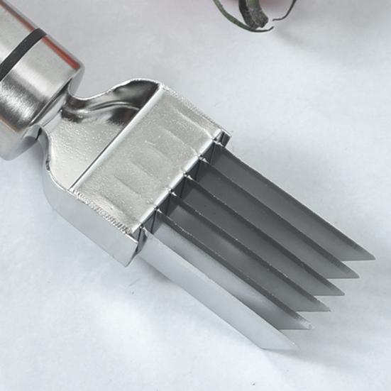 Луковица-резак из нержавеющей стали с несколькими лезвиями и защитным чехлом, эргономичная ручка. Эффективный кухонный инструмент для домашнего приготовления пищи.