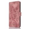 For iPhone 15 Dreamy Butterfly Love Flower Embossed Leather Phone Case(Rose Gold)