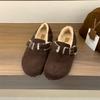 Внутреннее увеличение роста Маленький человек бархатные биркенштоки Женская обувь 2025 осень и зима теплая шерстяная хлопковая обувь Обувь Бокен одиночная обувь