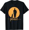 Retro Walk for Peace Monks with Aloka Dog Minimalist Zen Art T‑Shirt