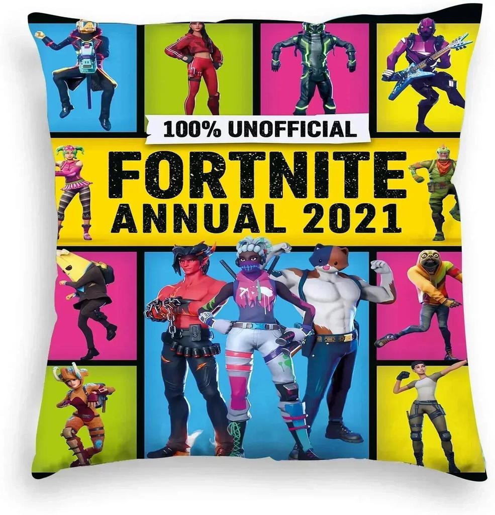 High Quality Fortnite Cushion Cover Plush Anime Pillowcase Plush Pillow Cases Home Decoration Pillow Cover for Sofa Bed Chair Living Room