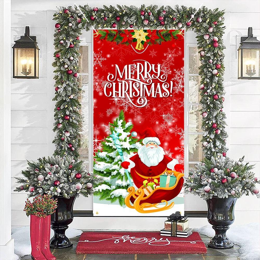 Подвесные рождественские дверные накладки на окна, декоративная композиция, баннеры на двери, рождественские баннеры