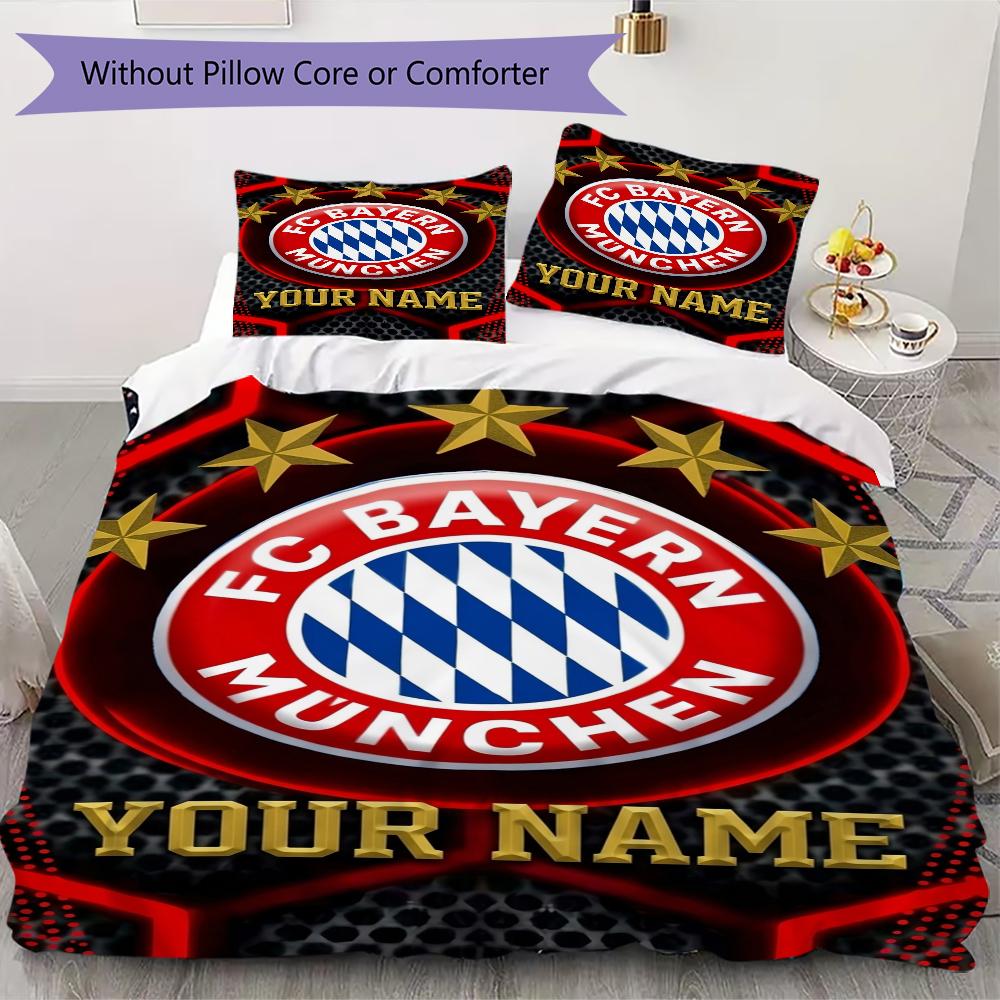 Custom Name Bayern Munich FC Bedding,Quilt Set Quilt Cover Pillowcase Home Birthday Gift(1 * duvet cover + 2 * pillowcase, without core)_xia