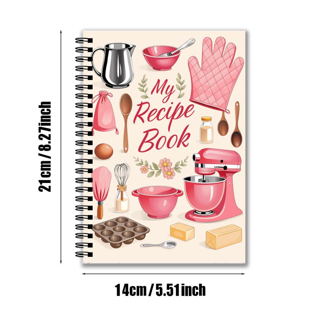 A5 Spiral Recipe Notebook: Kitchen Cooking Log Book