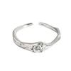 Retro Gothic Silver Color Zircon Alloy Ring Crystal Open Adjustable Finger Rings