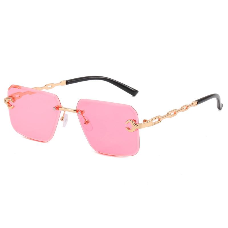 Square Shape Women'S Sunglasses Fashion Rimless Cut Edge Men'S Sun Glasses European American Style Female Sunglass