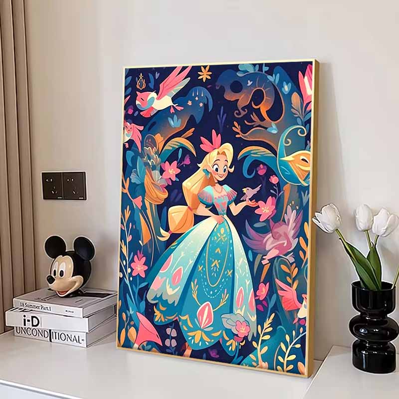 Disney Алмазная живопись в стиле принцессы, иллюстрация на лесную тематику, милый DIY мозаика из страз, набор для вышивания крестиком, вышивка, подарок, декор для дома