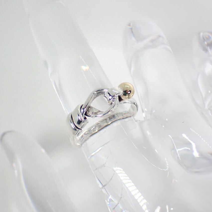 [Used] TIFFANY 925/750 Hook and Eye Combination Ring / Size 9 / G455-25