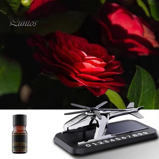 Вращающийся ароматерапевтический освежитель воздуха для автомобиля на солнечной энергии с номером телефона в форме вертолета, диффузор эфирных масел, украшение интерьера