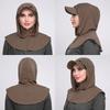 Sun Protection Sun Hat with Hood Solid Color Hijab Baseball Cap Turban Cap  Outdoor Activities