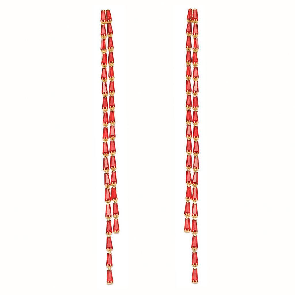 Корейские ретро серьги с цирконами - Красочная медная мода для женщин