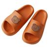 Women Summer Slippers Sandals New Fashion Bear Printed Shoes Thick Bottom Flat Solid Color Buckle Strap Mule Slippers Shoes