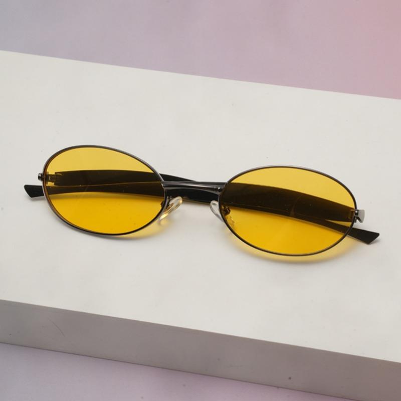 Овальные Безрамные Солнцезащитные Очки с Гранированной Кромкой Модные Очки UV400 Маленькая Рамка Gafas De Sol Дизайн с Индивидуальностью