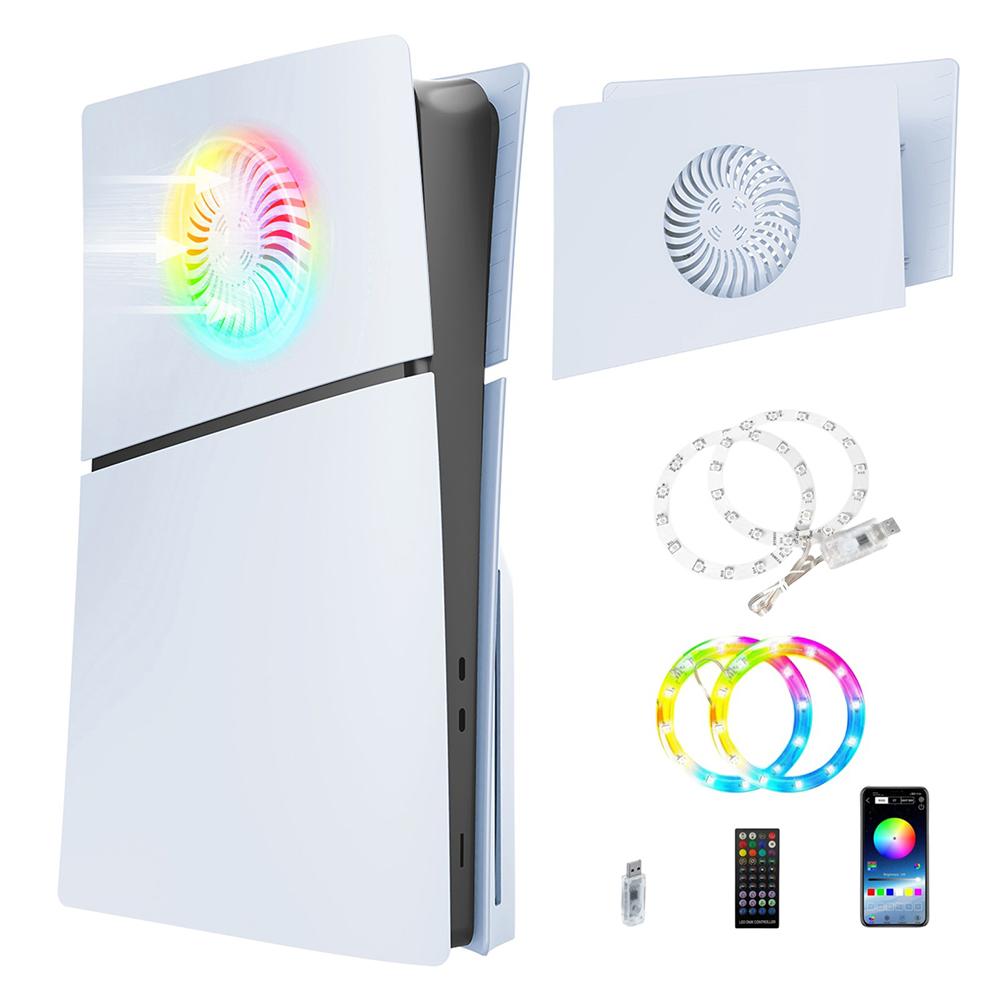 Faceplate with Cooling Vent for Playstation 5 Slim Disc Digital Edition PS5 Slim Console Face Plates Cover ABS Replacement Shell