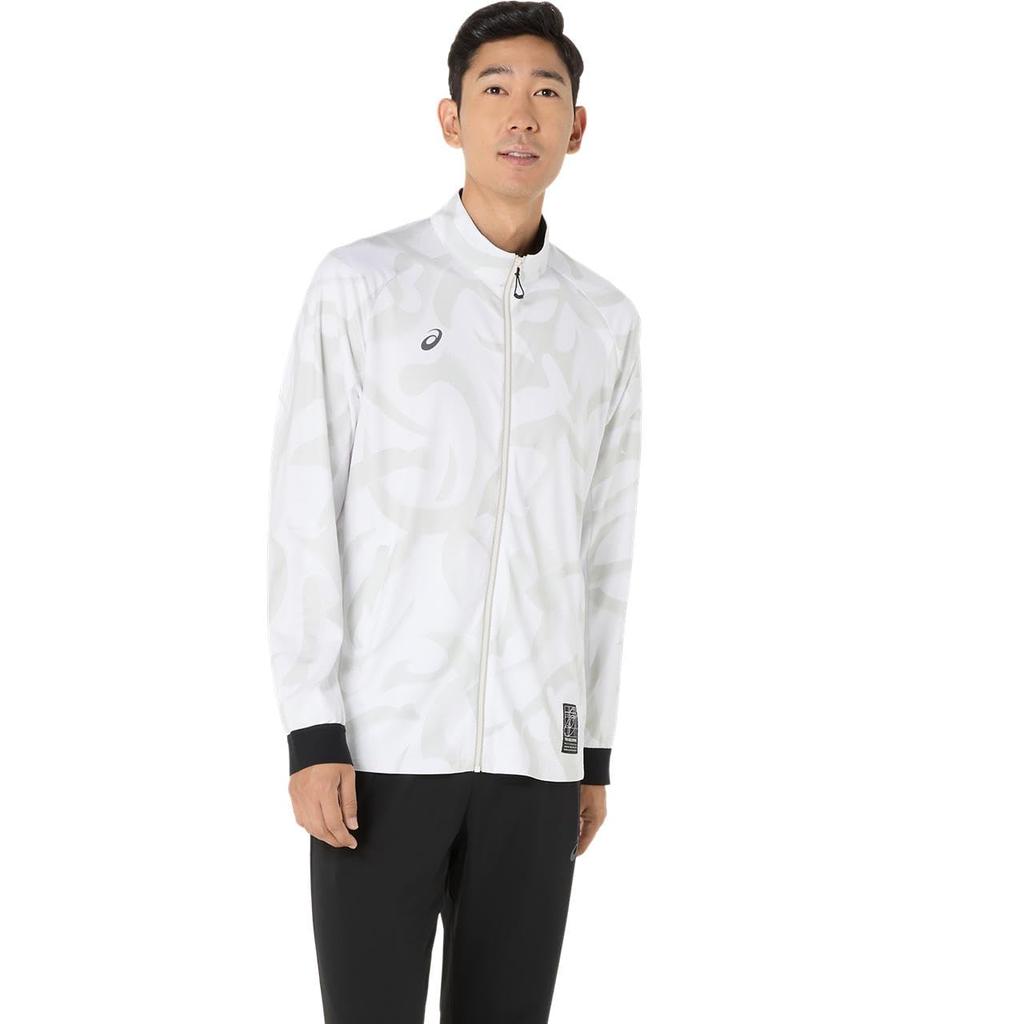 Training Wear Dry Graphic Stretch Knit Jacket 2031E985 Unisex Adult 100 XS [ASICS] (Brilliant White)