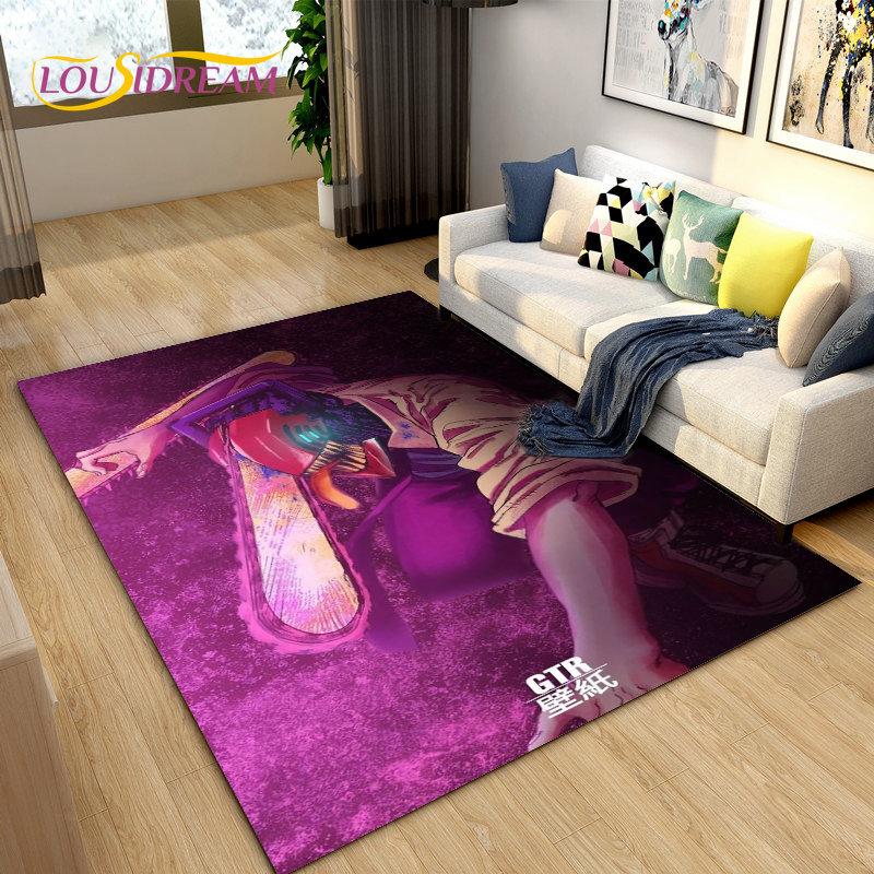 3D Chainsaw Man Anime Denji Cartoon Area Rug, ковер для гостиной, спальни, дивана, коврика, украшения, детский нескользящий напольный коврик