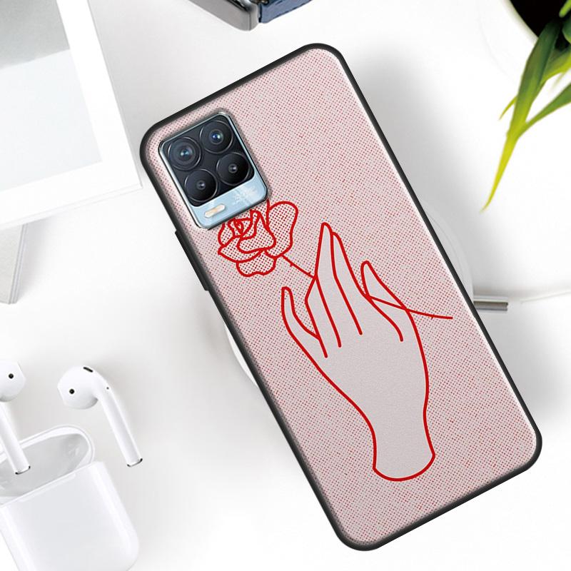 Hand Holding Moon Finger Heart Case For Realme 15 11 12 13 14 Pro Plus C53 C55 C51 C25 C63 C61 C65 C67 C71 C75 GT6 GT7 Pro
