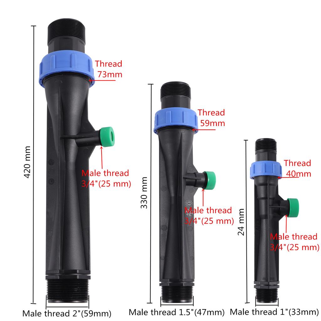 Large Suction 1"/1.5"/2" Male Thread Venturi Fertilization Kit Automatic Fertilizer Injector Drip Sprinkler Irrigation Fittings
