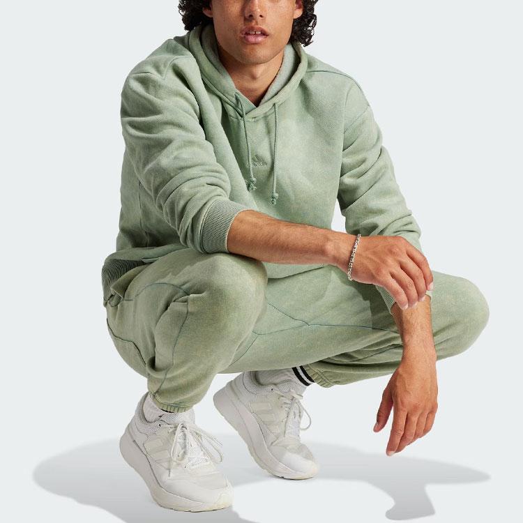 Adidas Всесезонная мужская толстовка с капюшоном Garment-Wash, серебристо-серо-зеленая IK4279