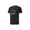 Large Logo Print Crew Neck Sports Tee Men Tops Black 536345-51