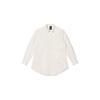Solid Color Polo Collar Large Pocket Casual Long Sleeve Shirt Unisex Shirts White IA1438