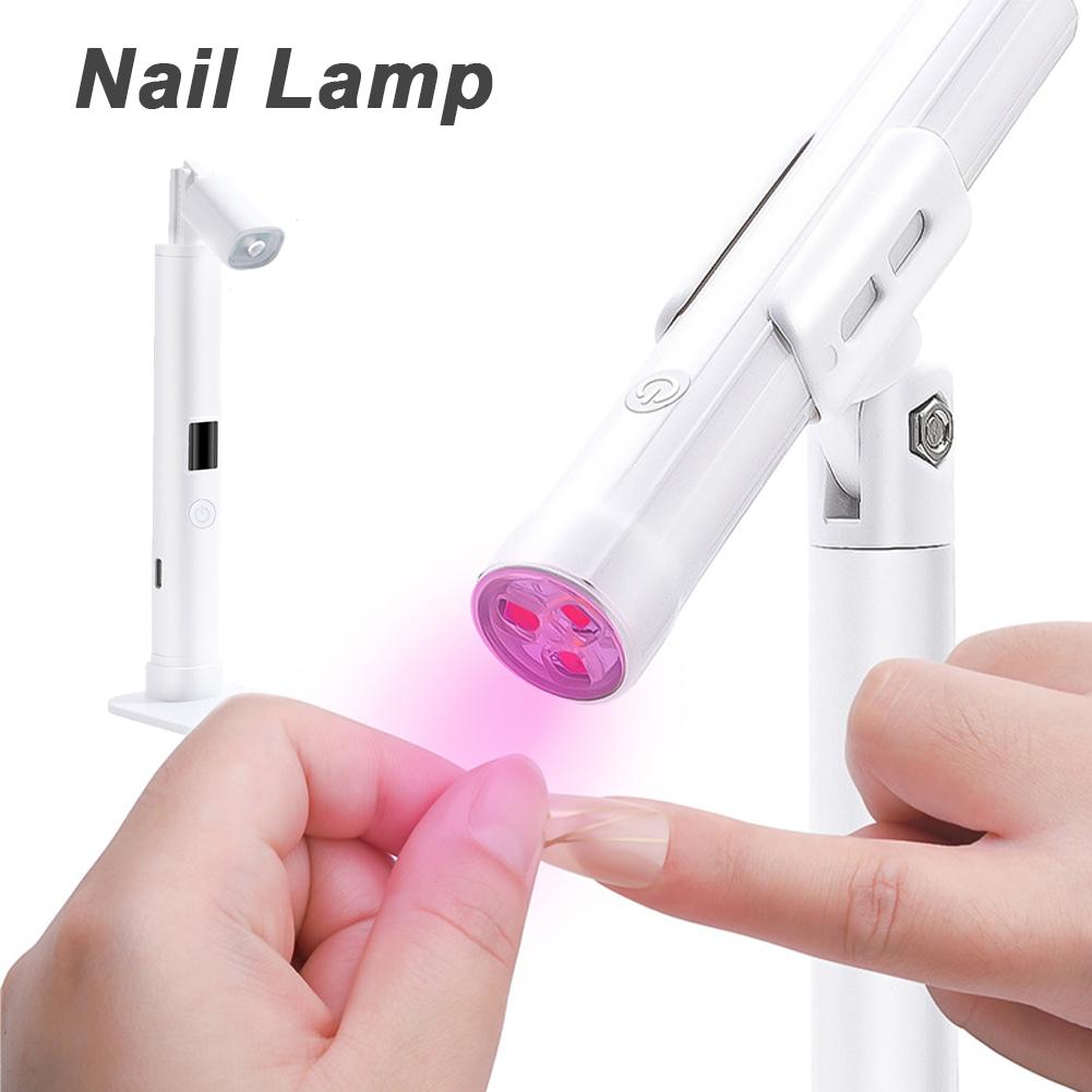 Портативная лампа для нейл-арта, ручная, с плоской головкой, перезаряжаемая версия, выдвижной кронштейн для лампы с плоской головкой, лампа для фототерапии ногтевой пластины