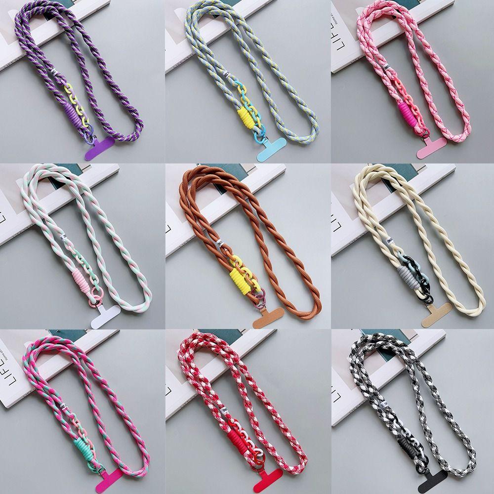 Dopamine Braided Phone Lanyard Anti-lost Crossbody Hanging Rope Phone Charm Accessories