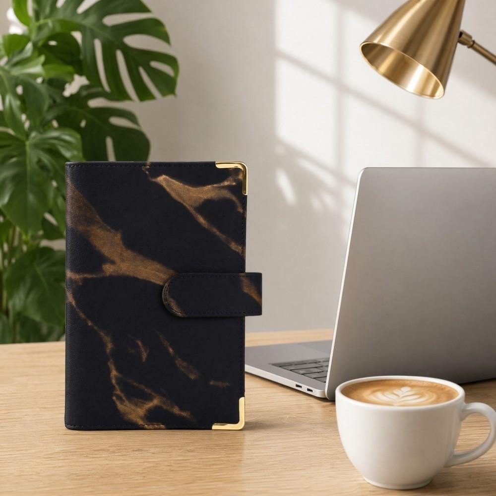 Faux Leather Savings Challenges Book Marbling/Leopard Print Mini Budget Binder Save Money